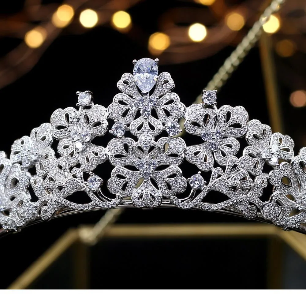 Classic Cubic Zircon Wedding Tiara Diadem for Bridal Hair Accessories HG7054