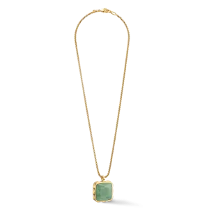 Coeur De Lion Gold Green Aventurine Square Spikes Necklace