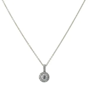 Crown-Cut Diamond with Diamond Halo Pendant