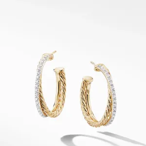 David Yurman Medium Crossover Hoop Earrings