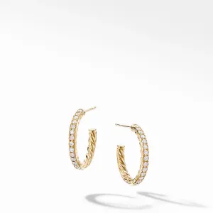 David Yurman X-Small Diamond Hoop Earrings