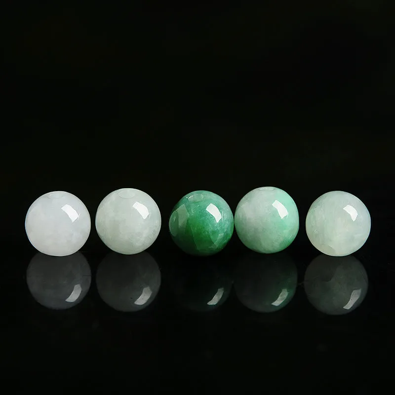 Diameter 5.5mm Natural Jade Beads Jadeite White Light Green Bead WBD6