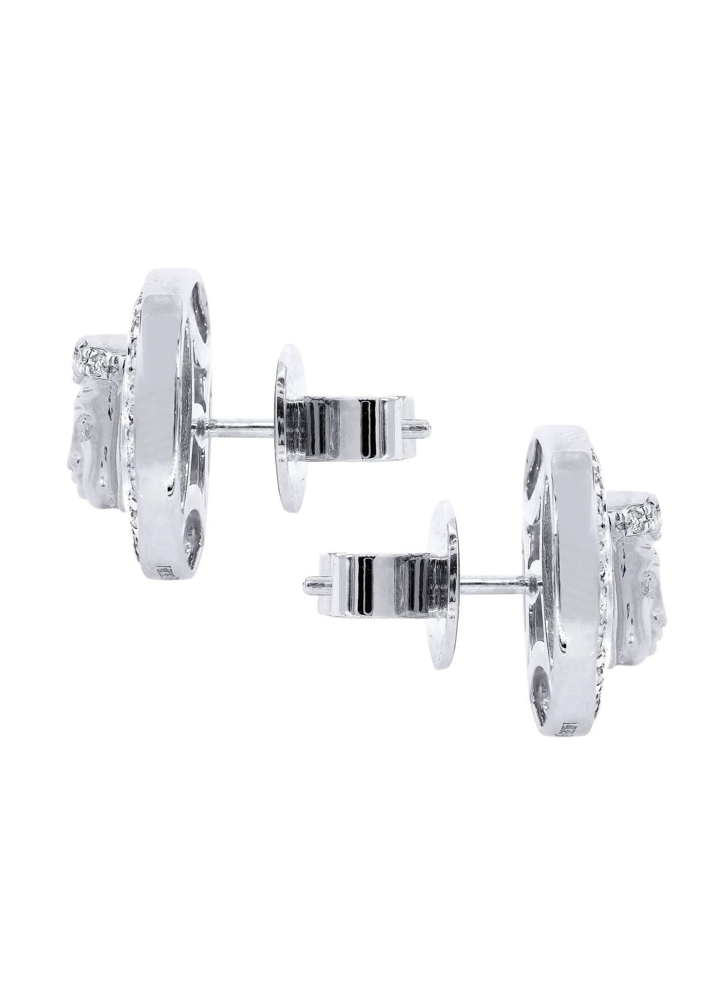 Diamond Earrings For Men |  14K White Gold  | 0.84 Carats