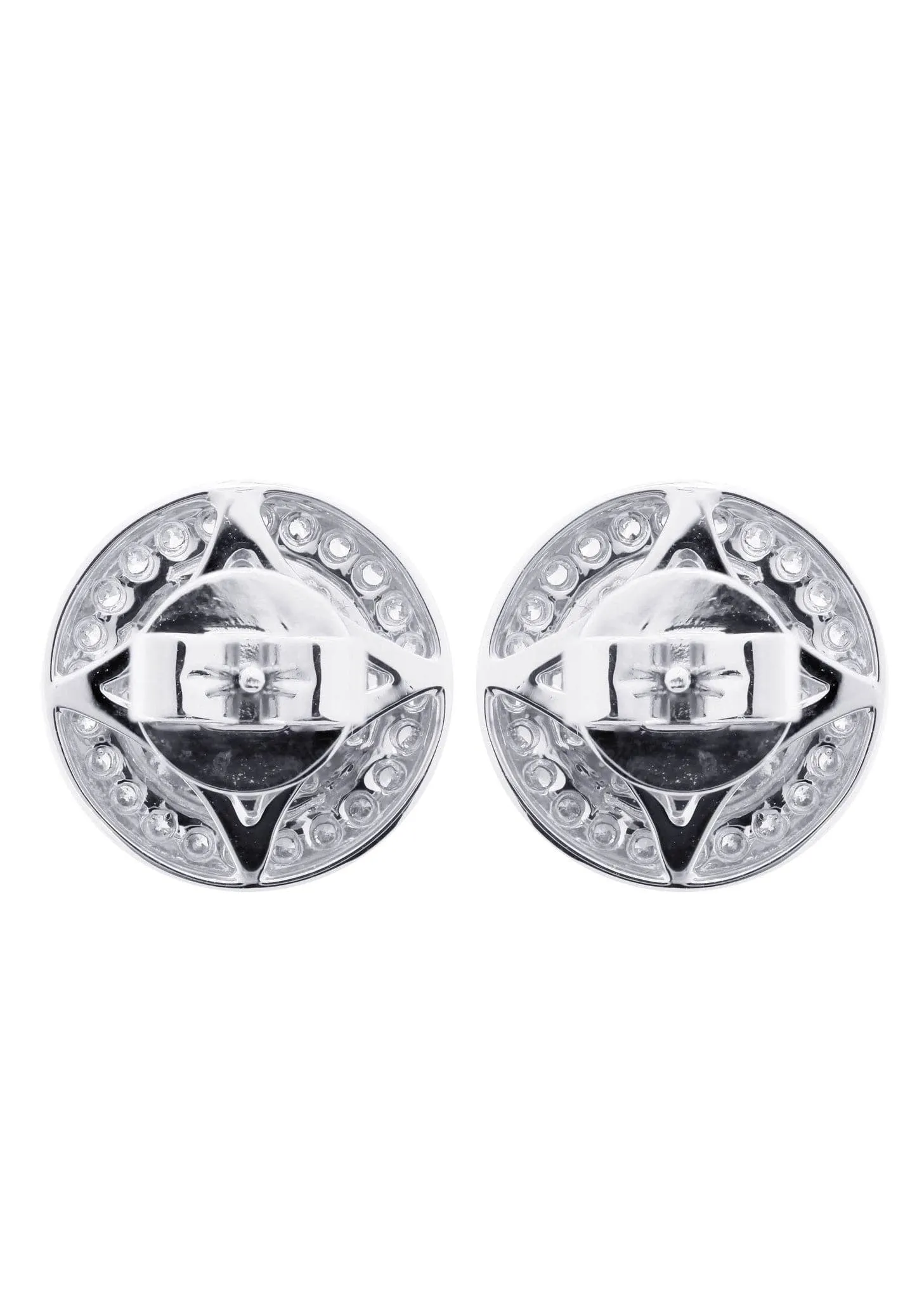 Diamond Earrings For Men |  14K White Gold  | 0.84 Carats