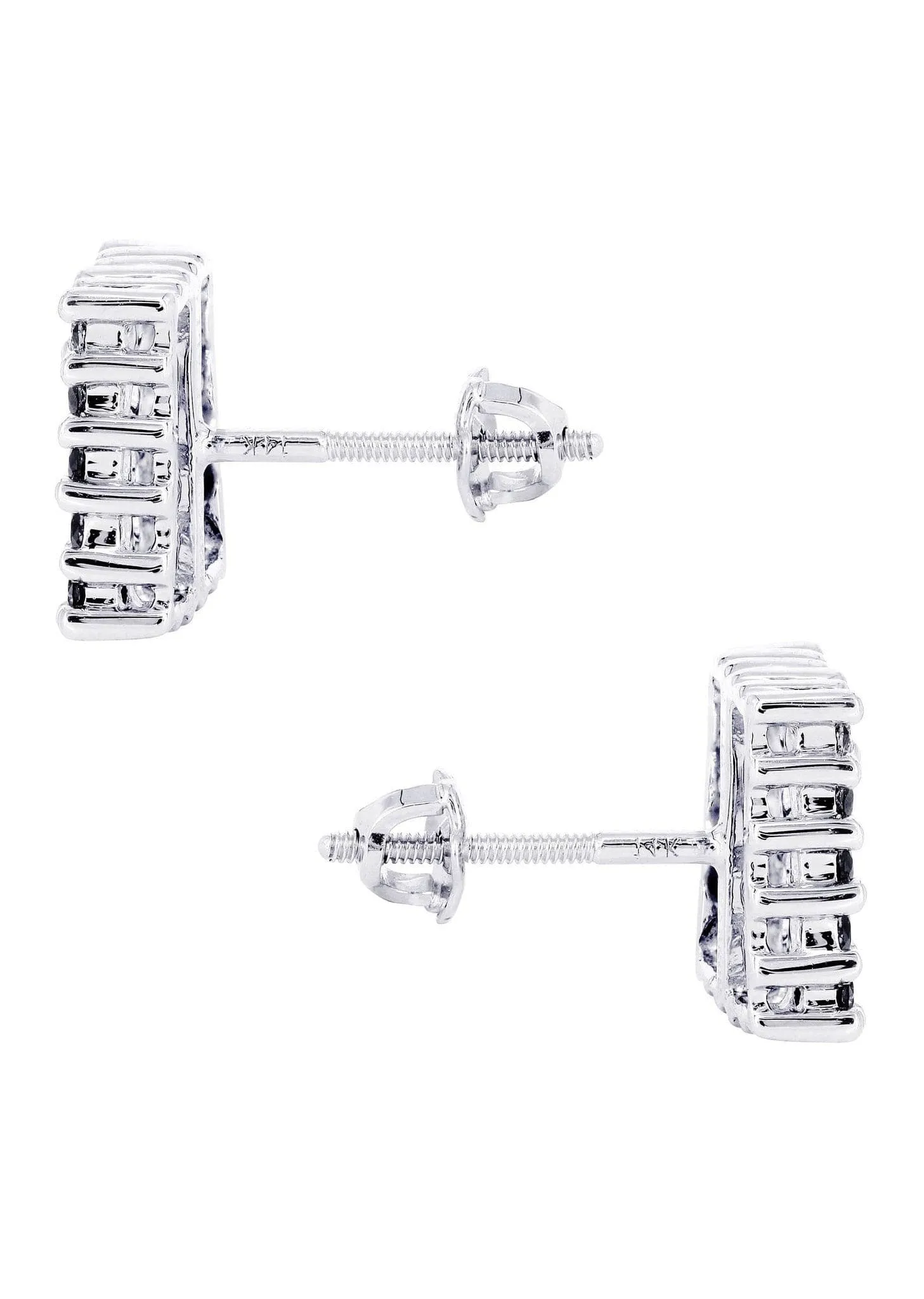 Diamond Earrings For Men | 1.86 Carats 14K White Gold