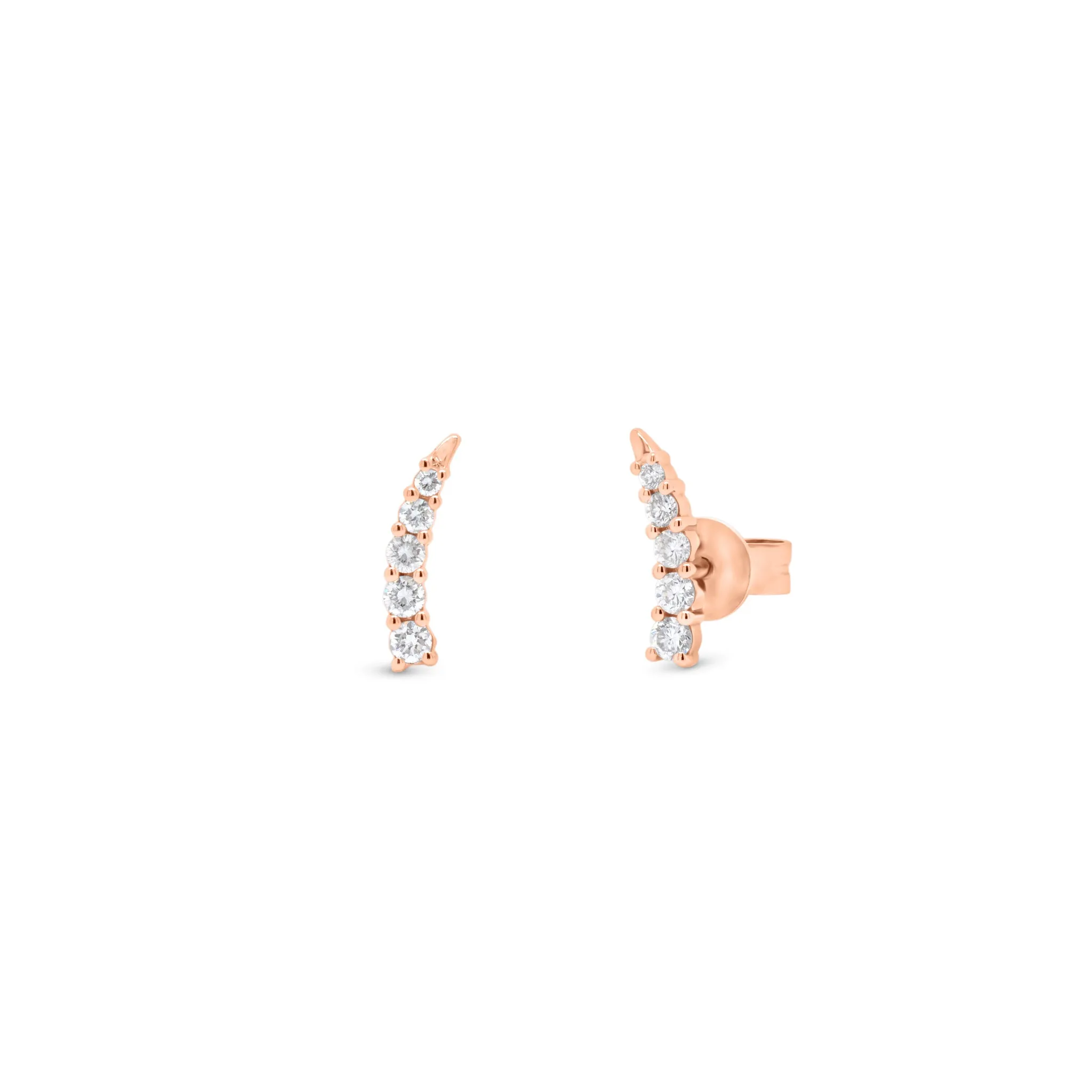 Diamond Horn Stud Earrings