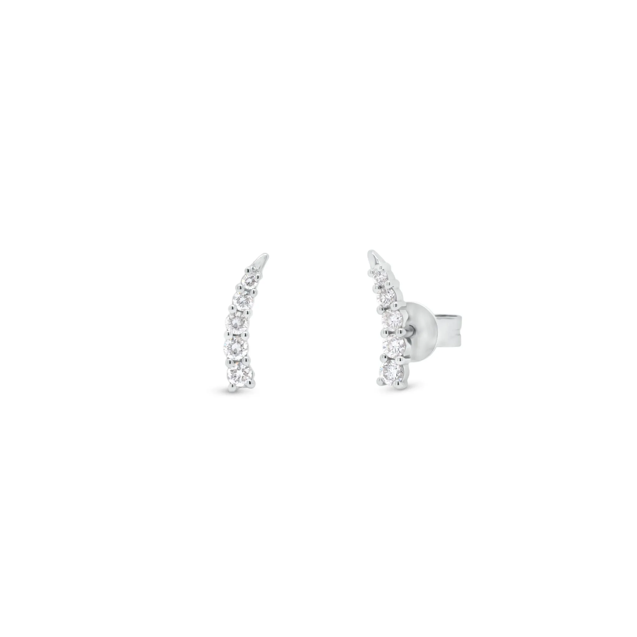 Diamond Horn Stud Earrings