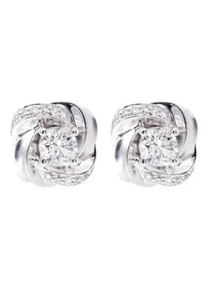 Diamond Stud Earrings For Men | 14K White Gold | 0.73 Carats