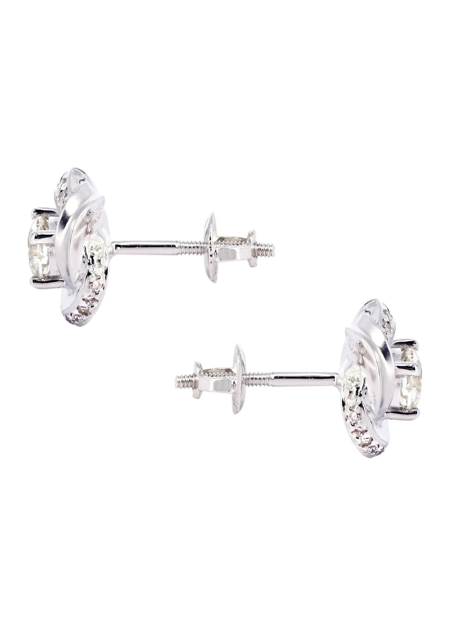 Diamond Stud Earrings For Men | 14K White Gold | 0.73 Carats