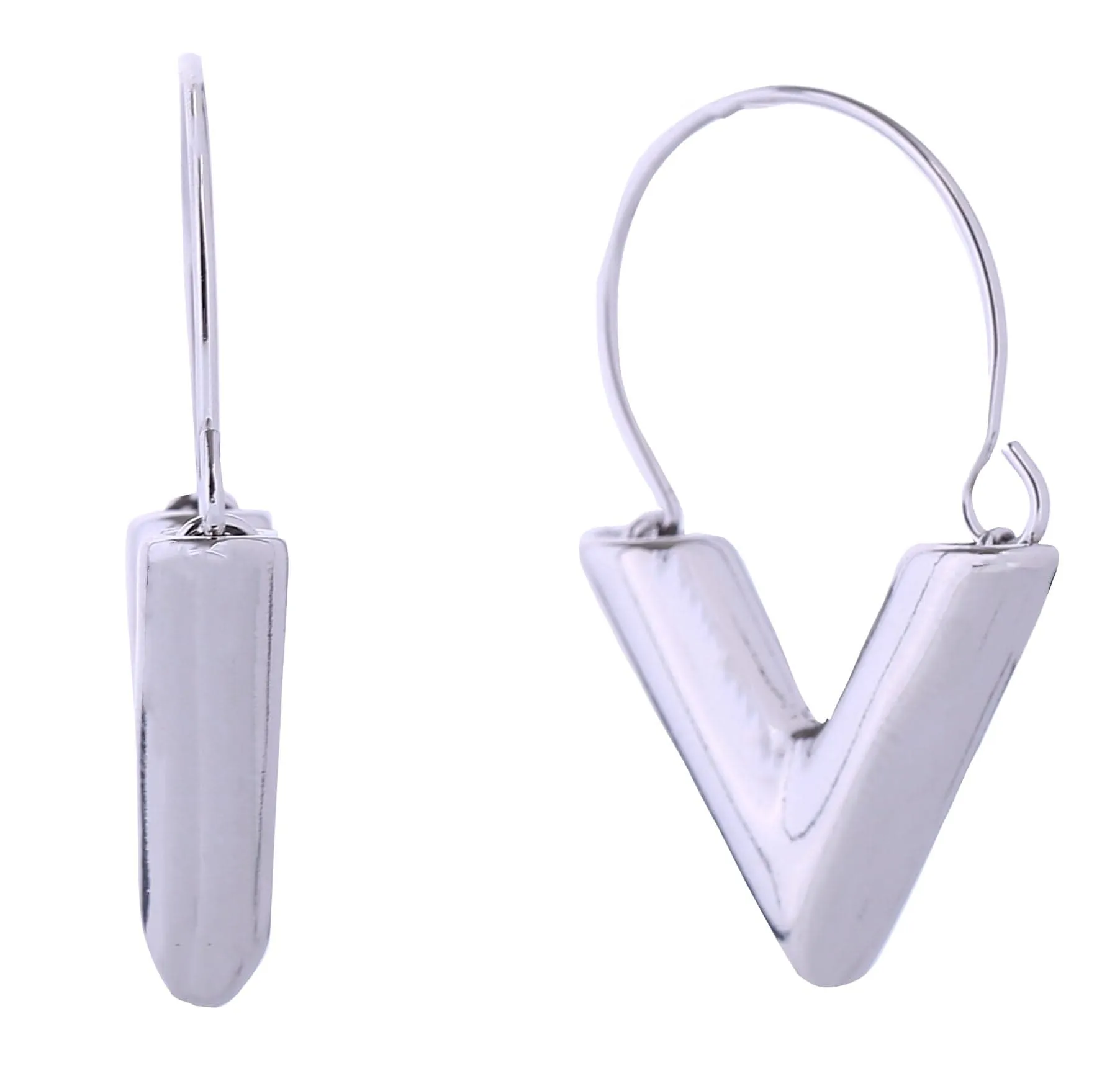 DJE310684 14K Essential V Hoop Earrings