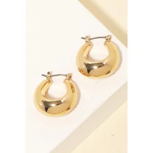 Dome Shape Latch Hoop Earrings