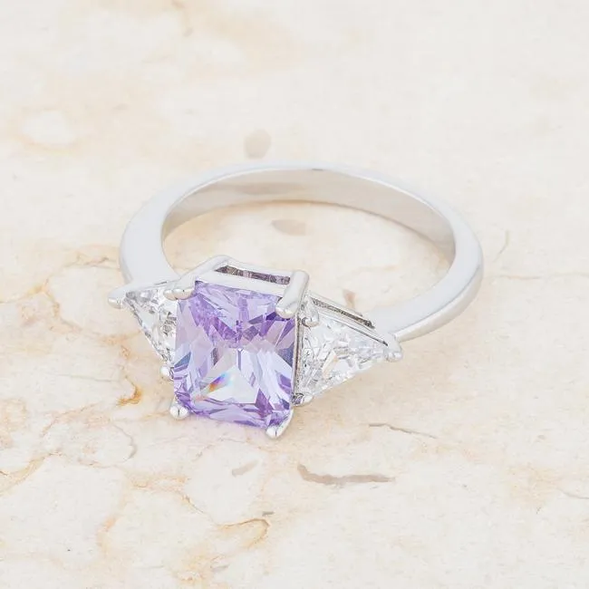 Gretchen Lt Amethyst Radiant CZ Cocktail Ring  | 4.5ct