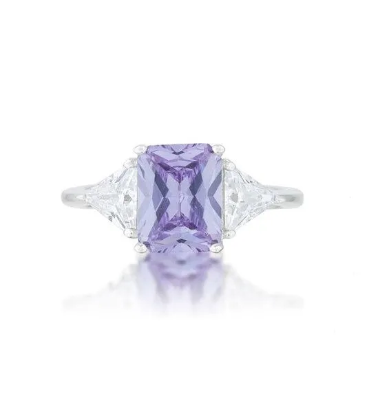 Gretchen Lt Amethyst Radiant CZ Cocktail Ring  | 4.5ct