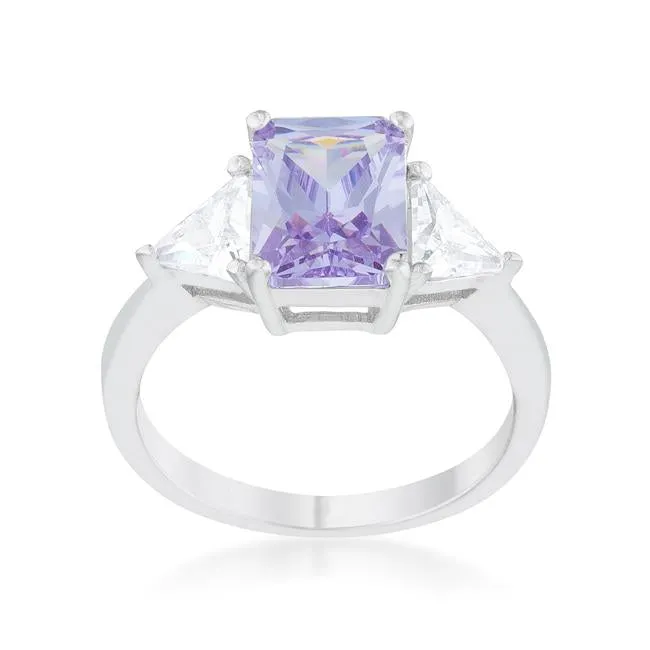 Gretchen Lt Amethyst Radiant CZ Cocktail Ring  | 4.5ct