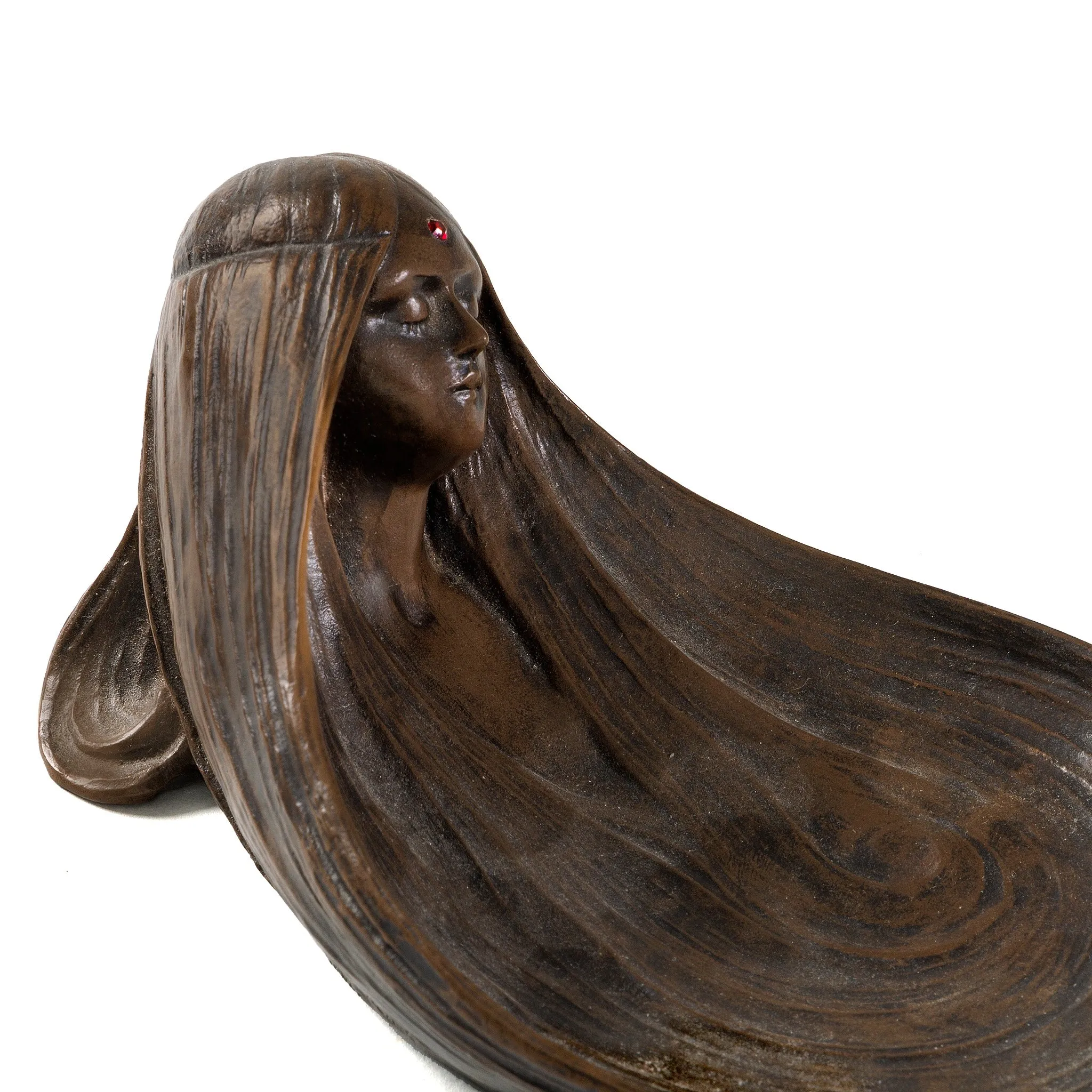 Gustav Gurschner “Symbolist Reverie” Bronze Pin Tray