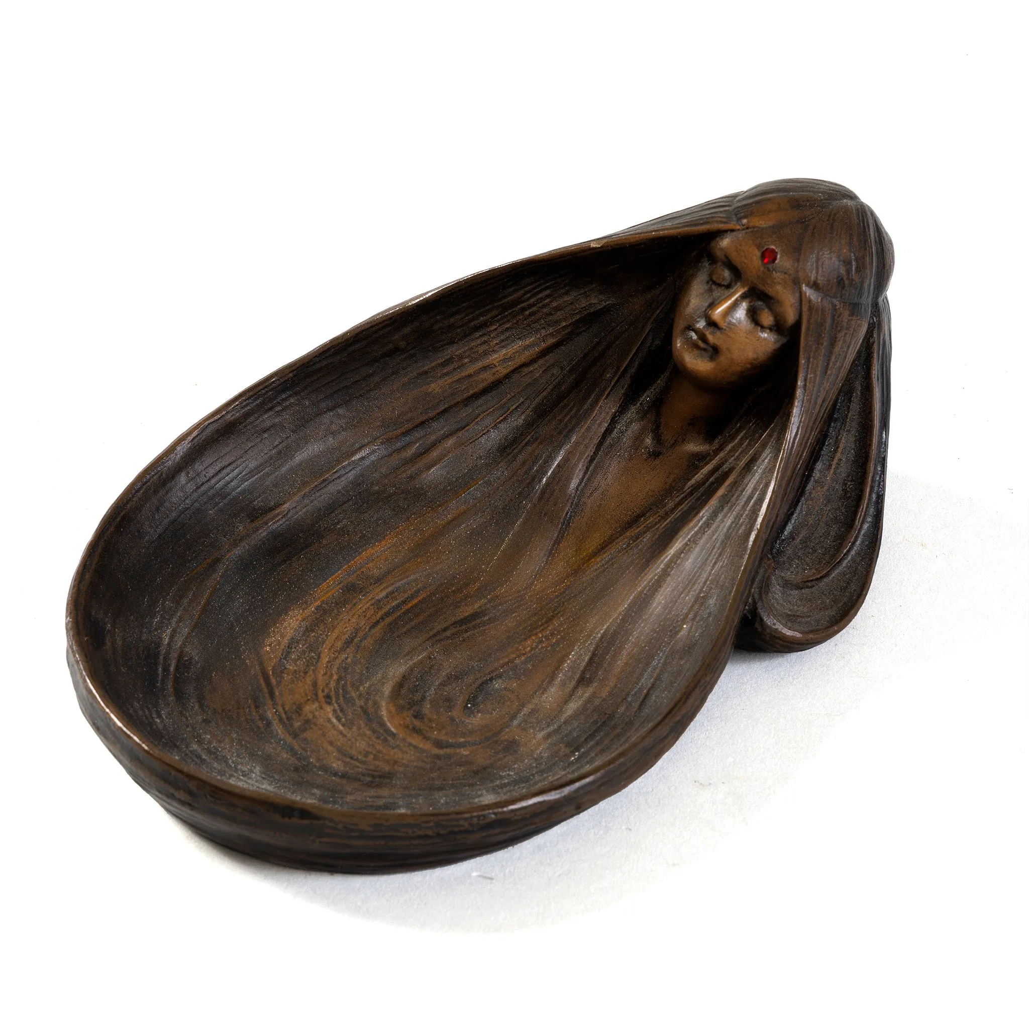 Gustav Gurschner “Symbolist Reverie” Bronze Pin Tray