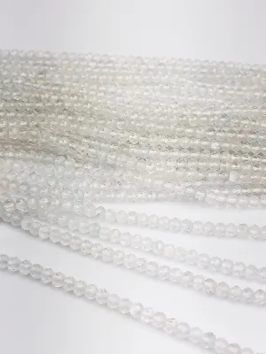 HALF OFF SALE - White Topaz Gemstone Beads, Full Strand, Semi Precious Gemstone, 13"