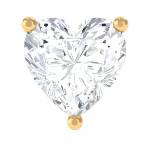 Heart Shape Diamond Solitaire Earring with Flat Back