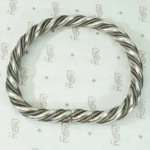 High Grade Silver "D" Bangle Bracelet