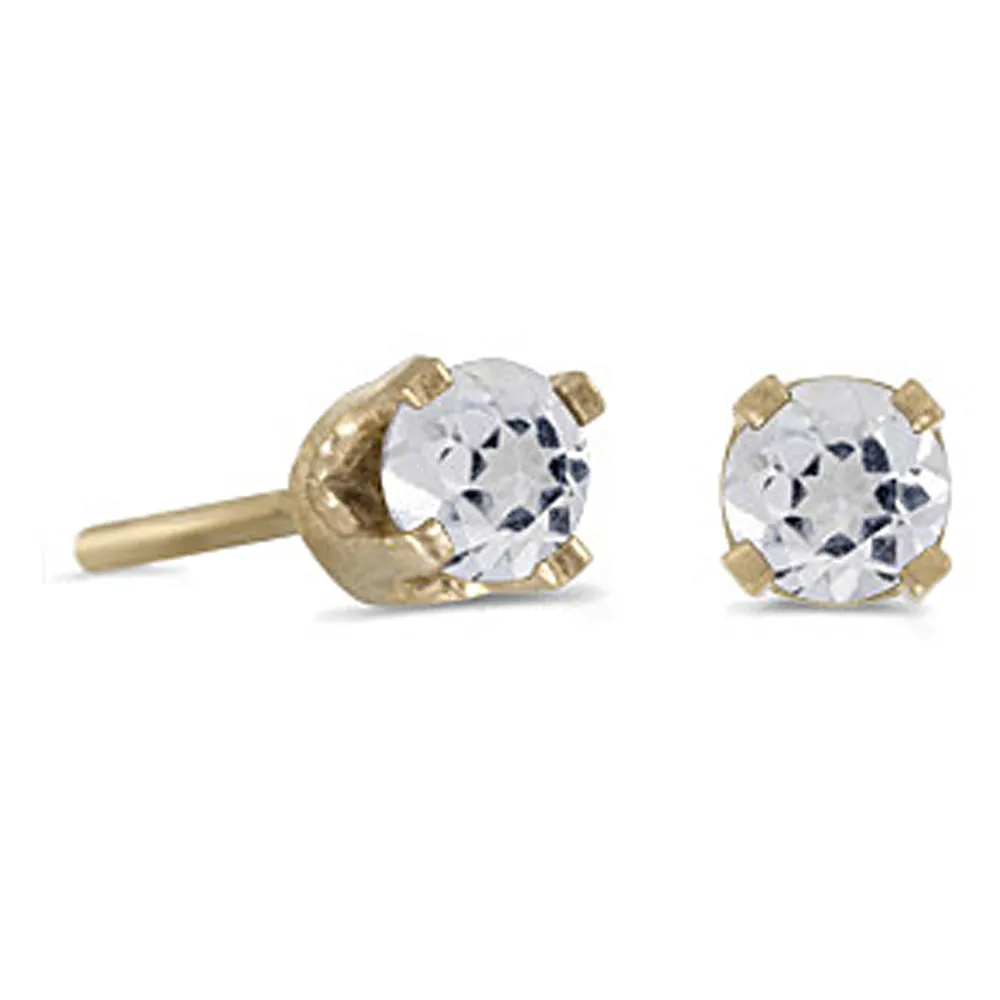 KATARINA Prong Set 3 MM White Topaz Earring Studs