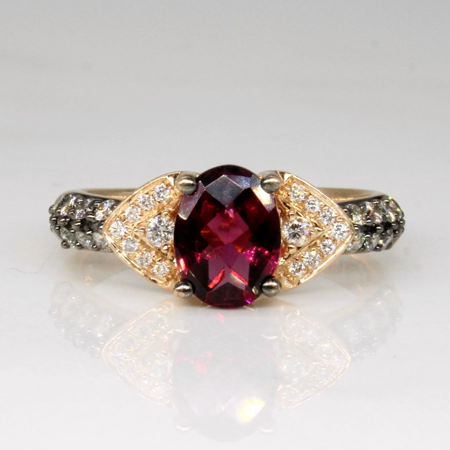 'La Vien' Garnet & Diamond Ring | 1.25ct, 0.37ctw | SZ 6.75 |