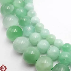 Light Green Jade Beads Smooth Round