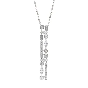 Luxe Stone Bar Necklace - Sterling Silver