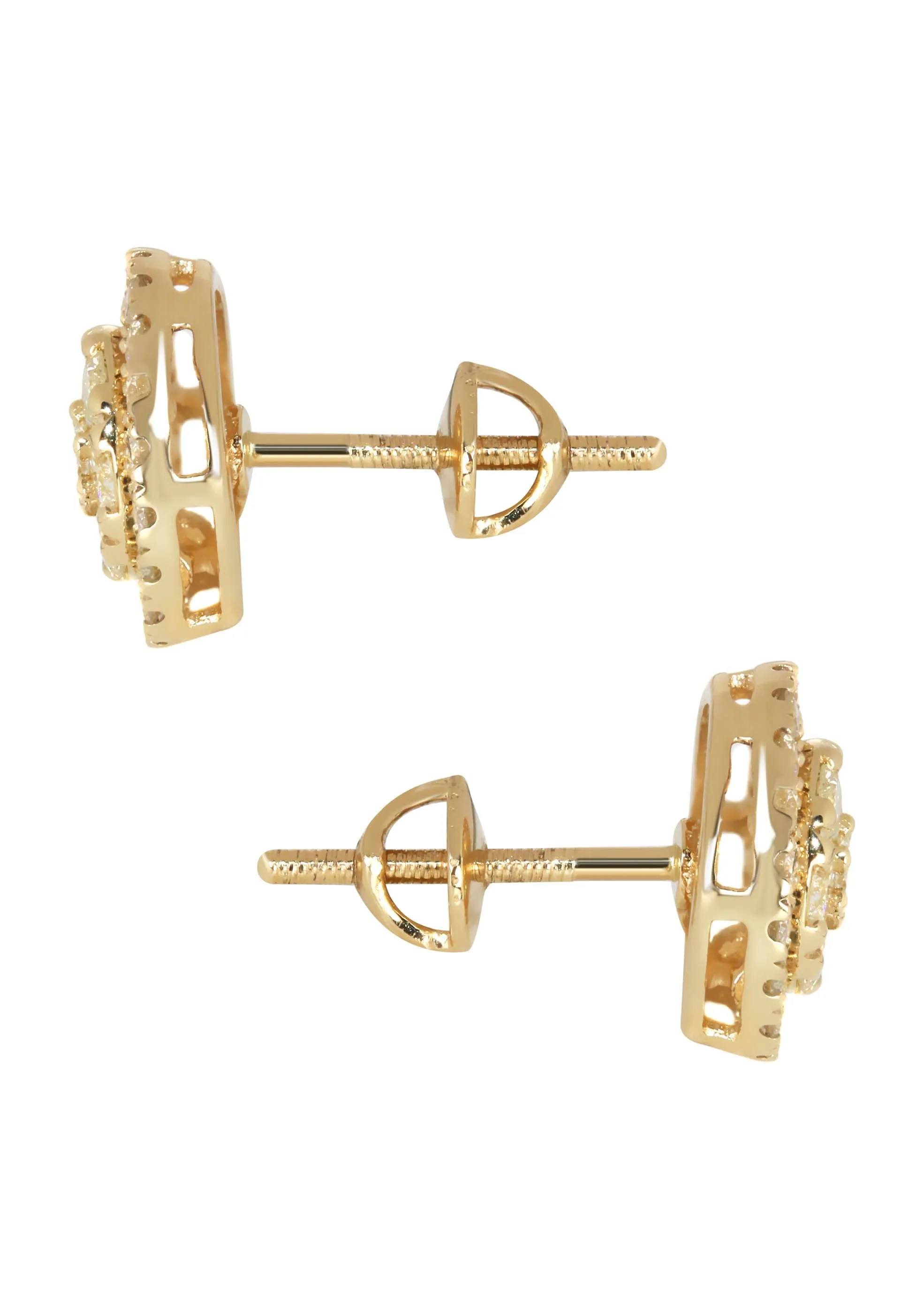 Mens Stud Diamond Earrings | 1.17 Carats 14K Yellow Gold