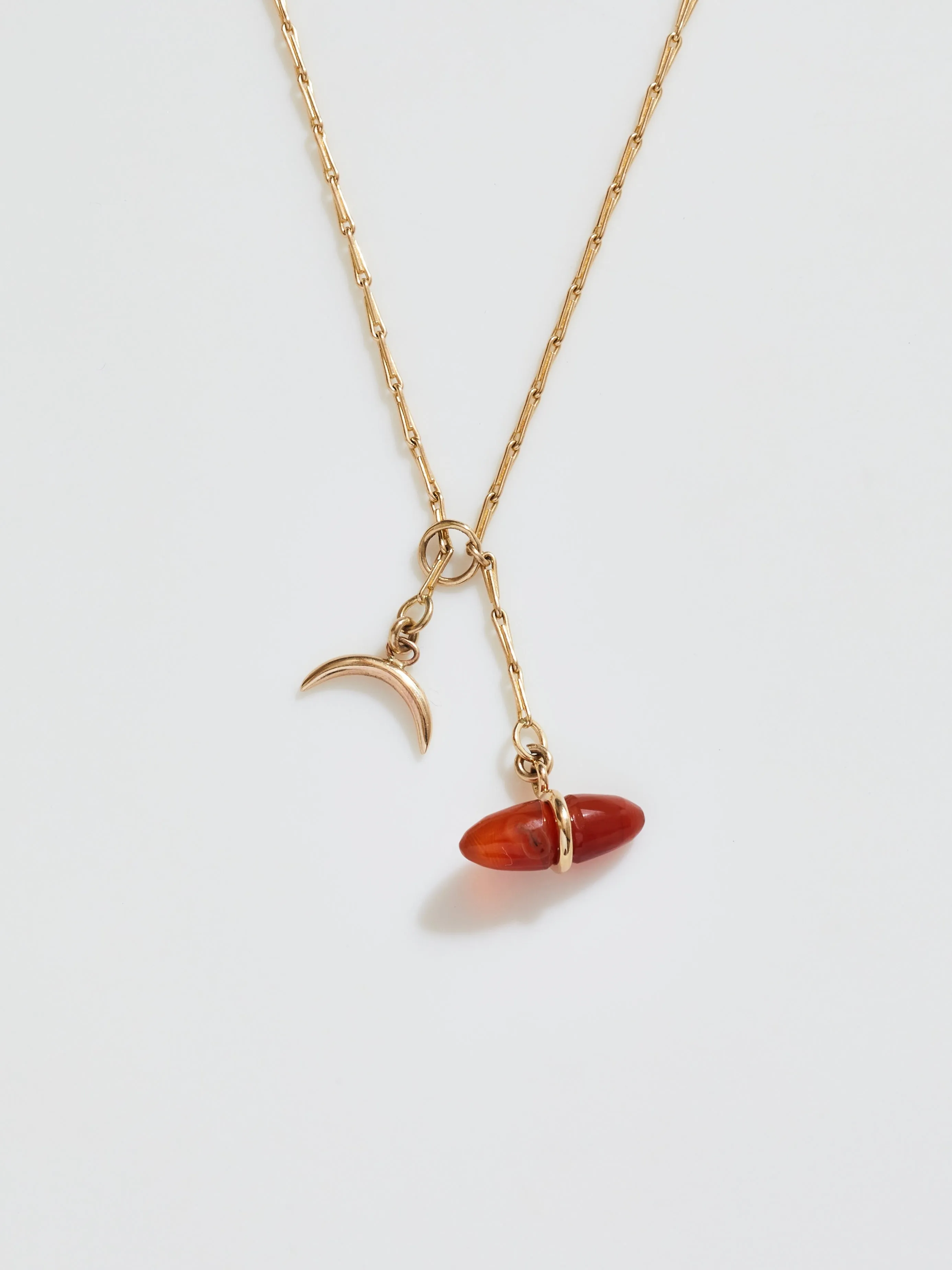 Mini Stone Toggle Necklace with Carnelian