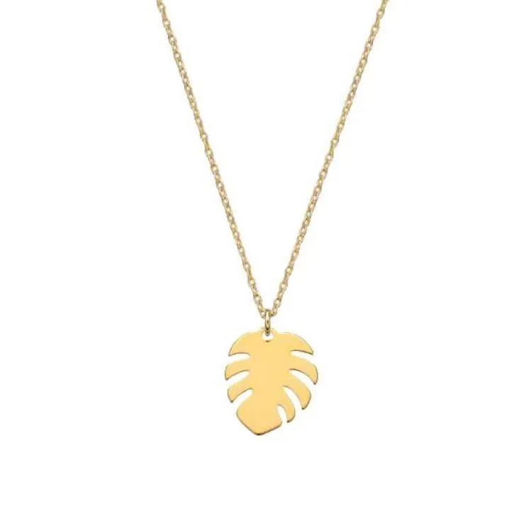 Nanda Monstera Charm Necklace