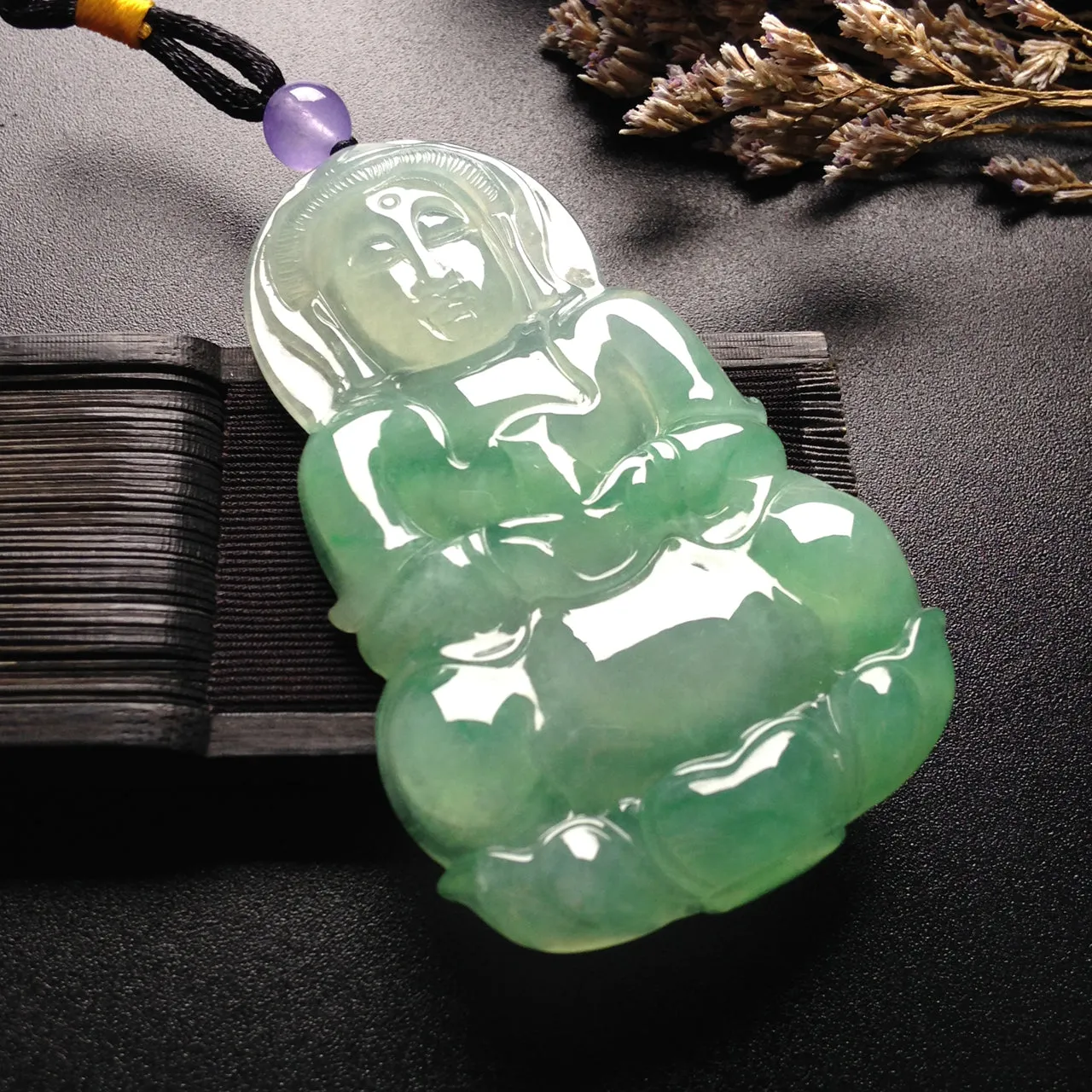 Natural Jade Pendant Jadeite Guan Yin Pendant PT549