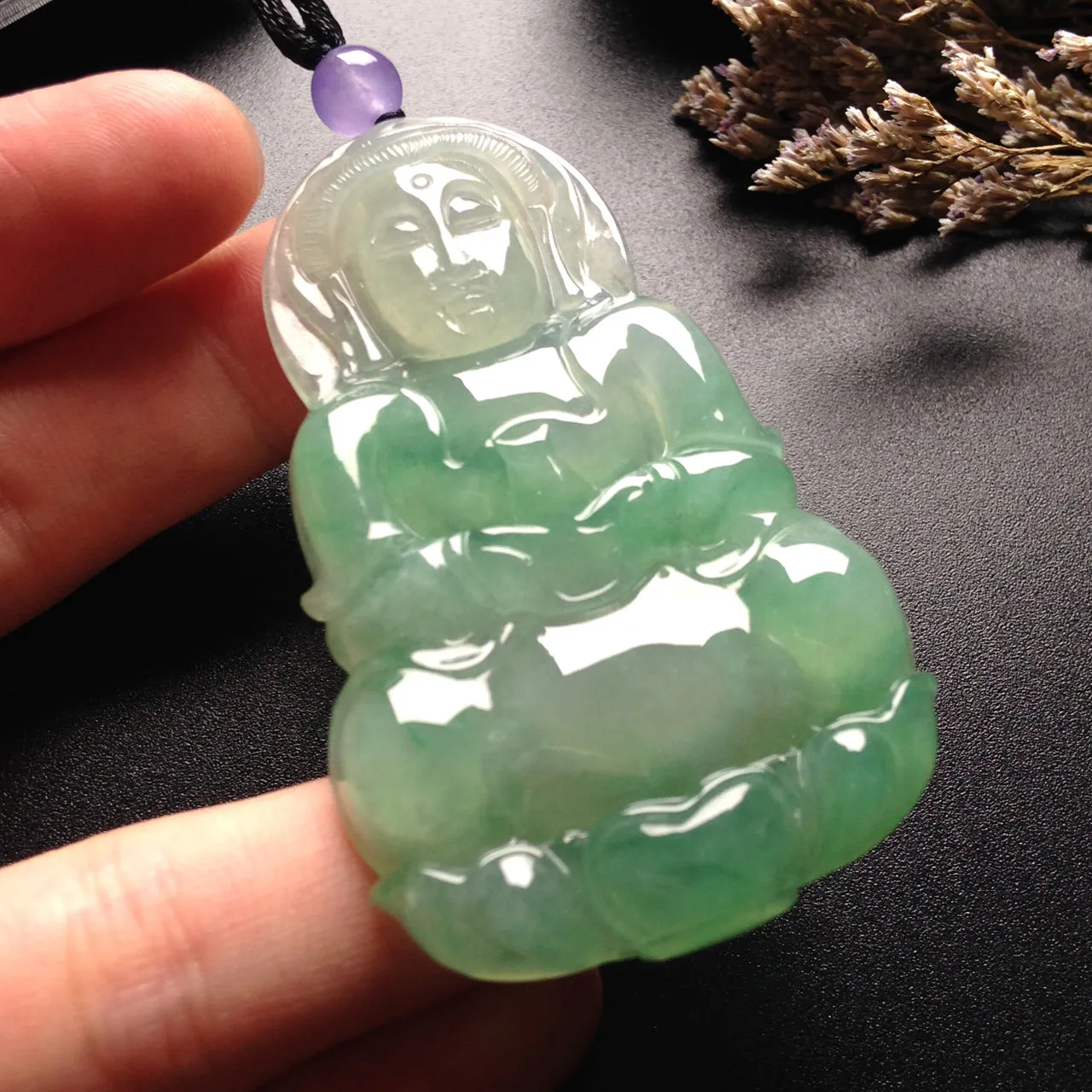 Natural Jade Pendant Jadeite Guan Yin Pendant PT549