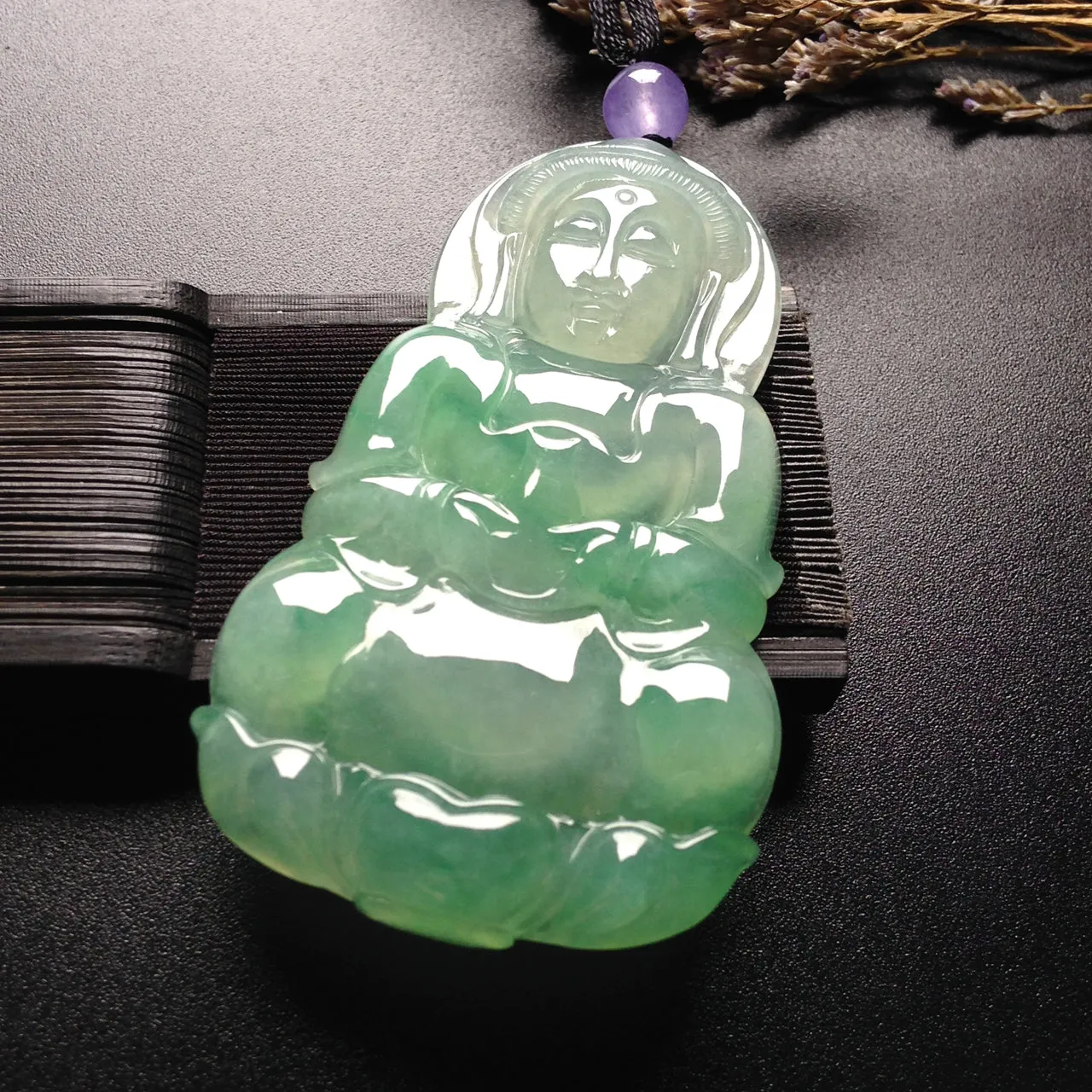 Natural Jade Pendant Jadeite Guan Yin Pendant PT549