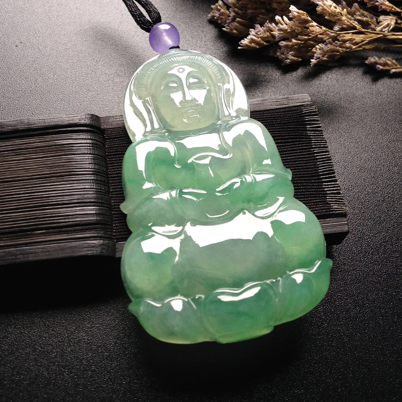 Natural Jade Pendant Jadeite Guan Yin Pendant PT549