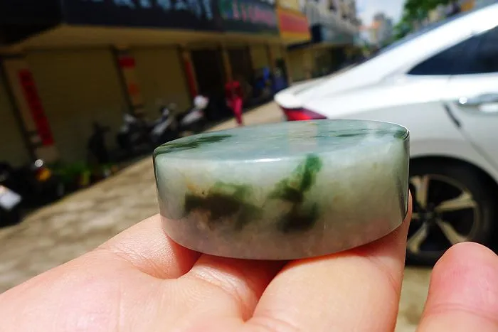 Natural Jade Rough Jadeite Raw (108g,5.2X5.2X1.5cm)