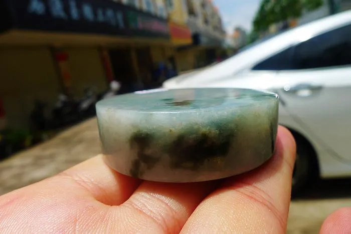 Natural Jade Rough Jadeite Raw (108g,5.2X5.2X1.5cm)