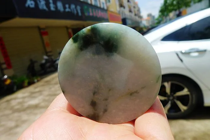 Natural Jade Rough Jadeite Raw (108g,5.2X5.2X1.5cm)