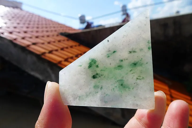 Natural Jade Rough Jadeite Raw (29g,5.4X5.3X0.55cm)