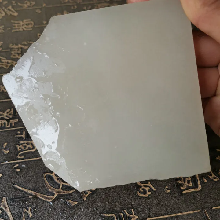 Natural Kunlun Jade Rough Nephrite Raw (245g, 9X8.5X1.2cm)