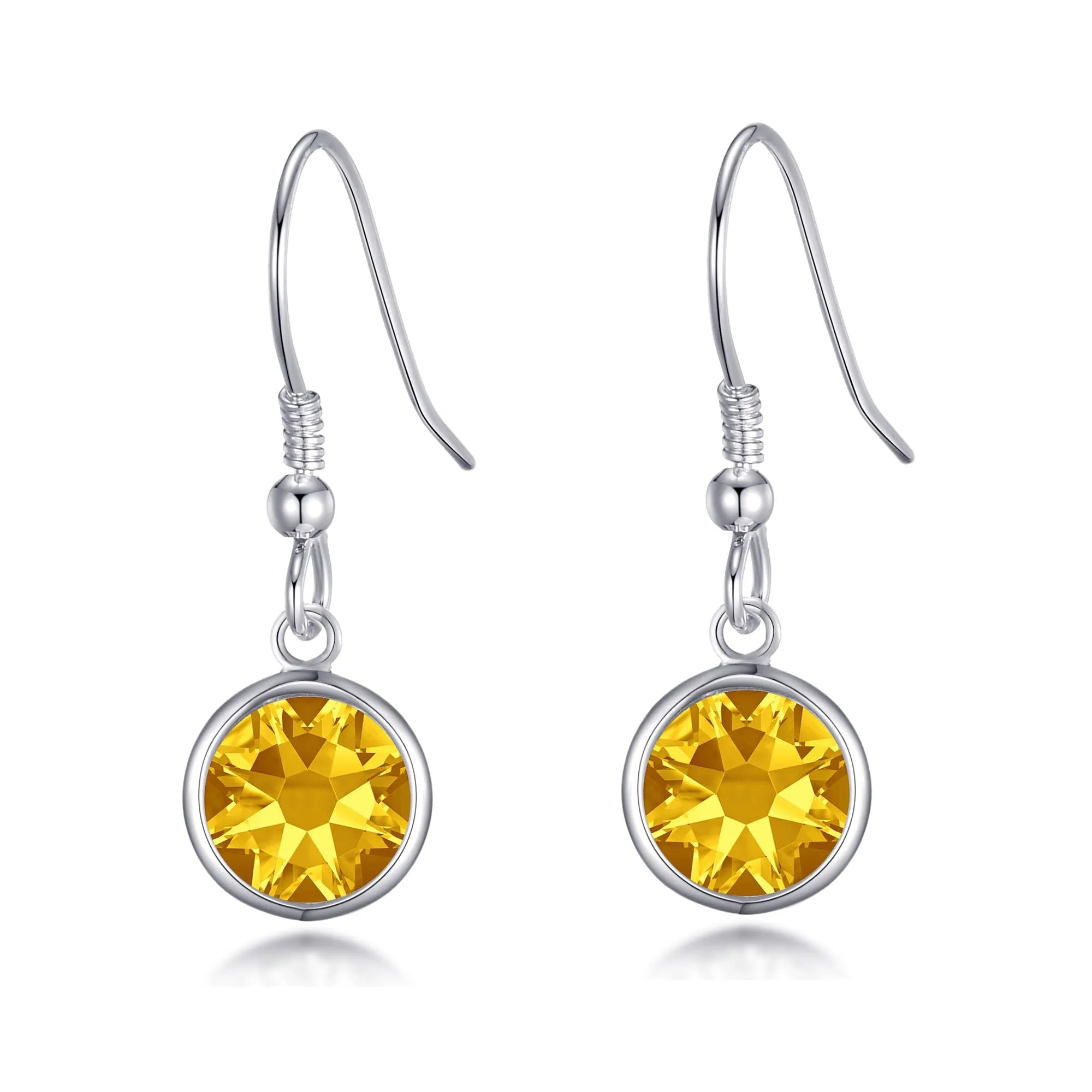 November Birthstone Drop Earrings Created with Topaz Zircondia® Crystals