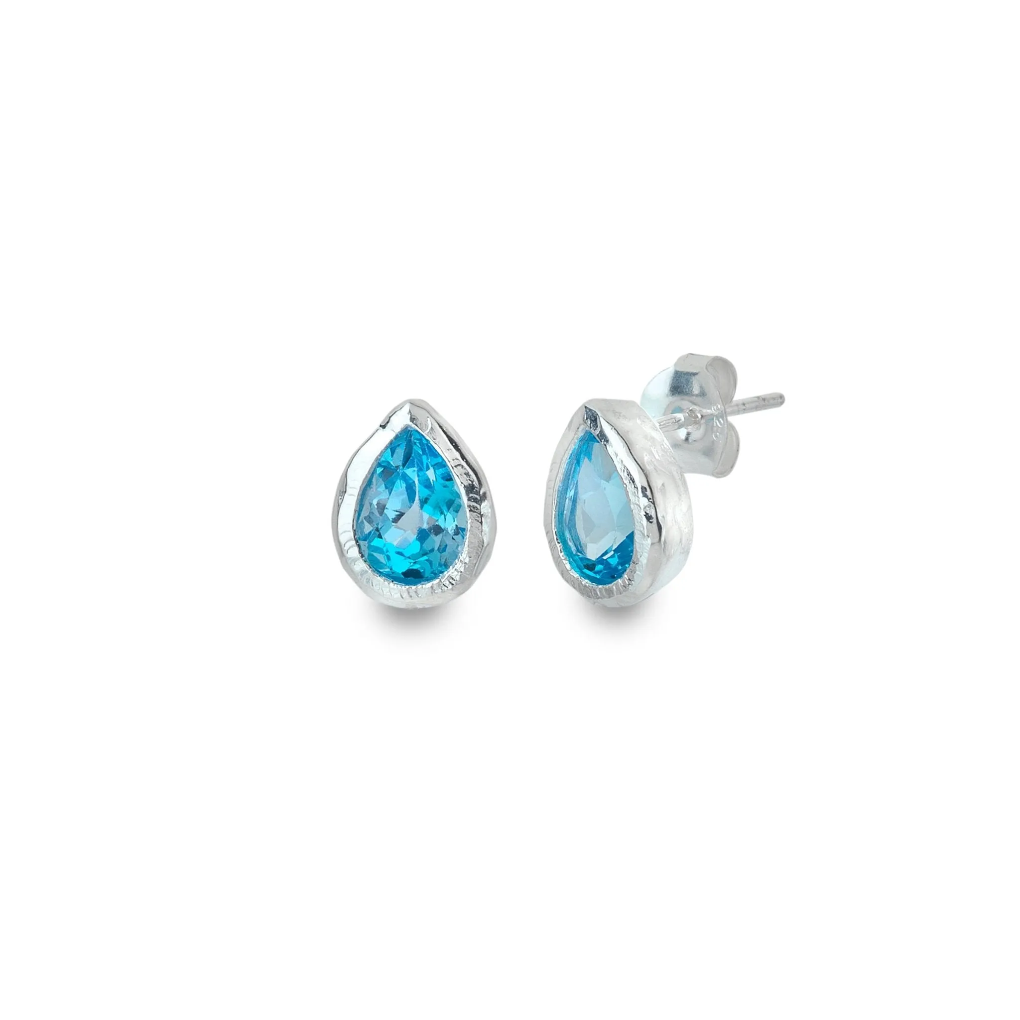 Ocean droplet topaz studs