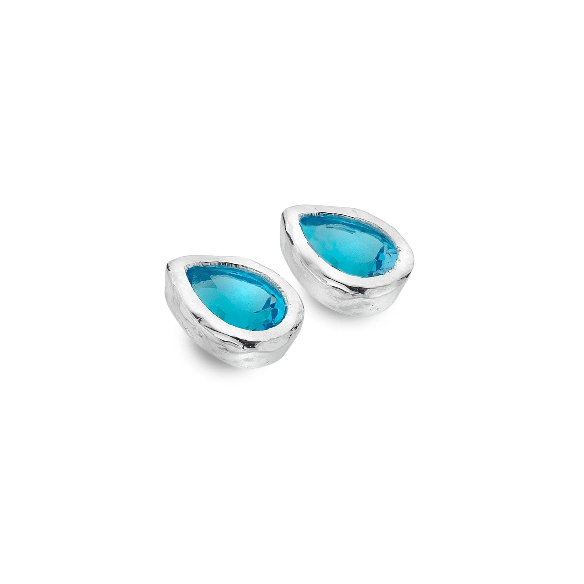 Ocean droplet topaz studs