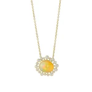 Oval Cabochon Diamond Necklace