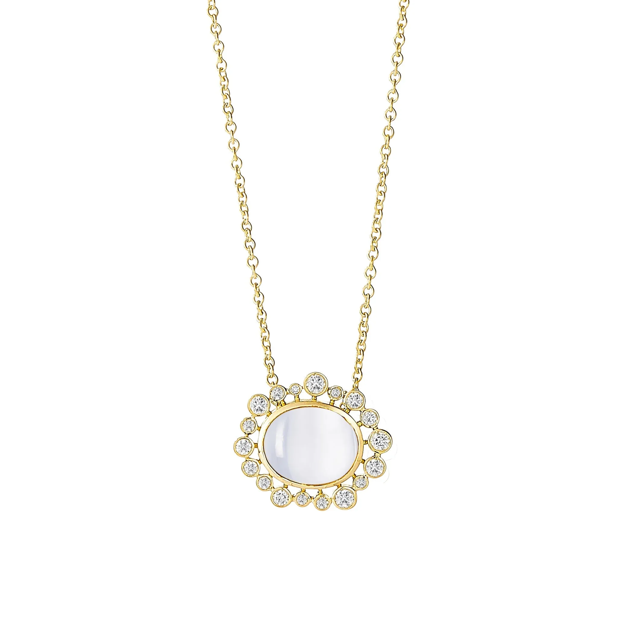 Oval Cabochon Diamond Necklace