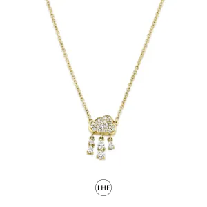 Pavé Diamond Rain Cloud Necklace