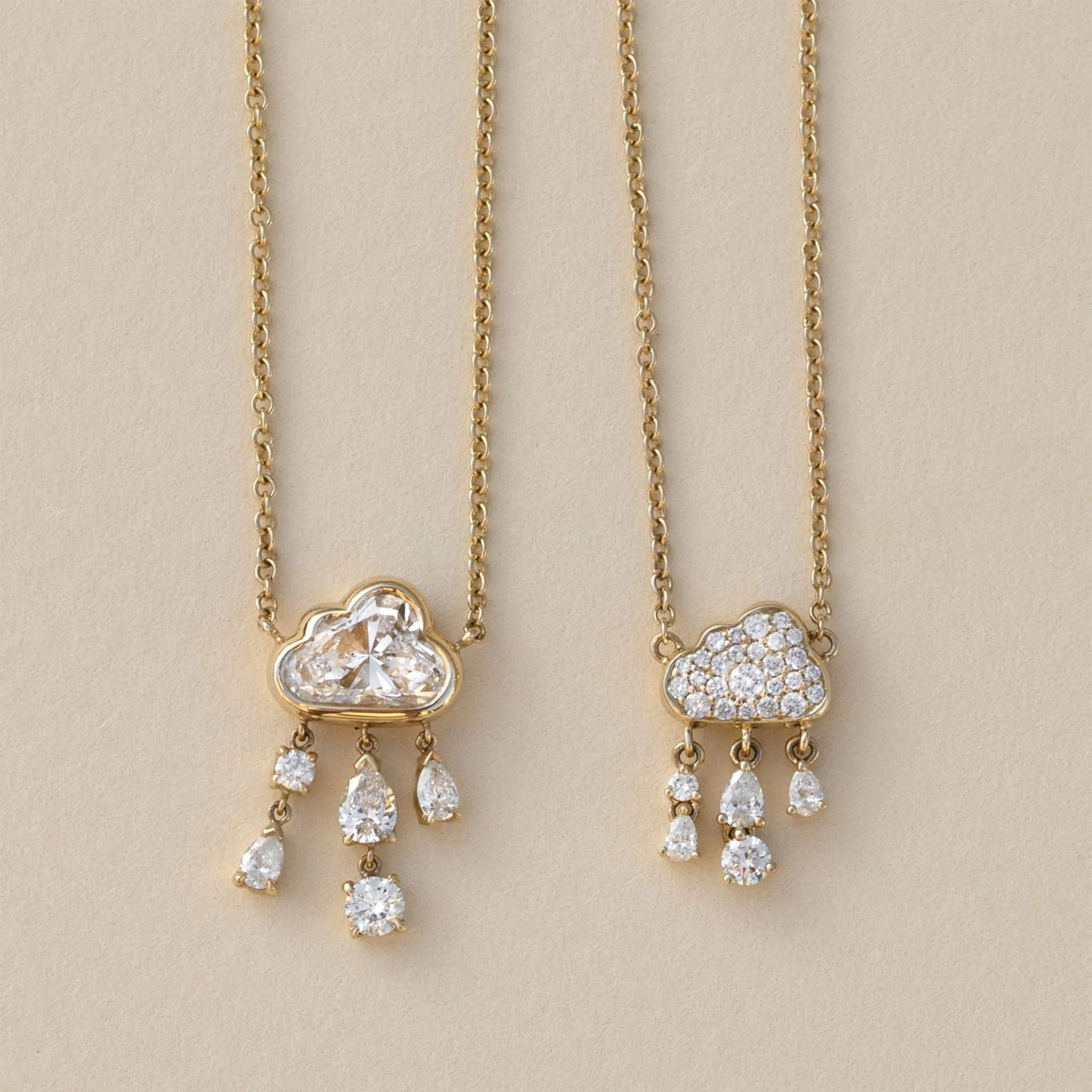 Pavé Diamond Rain Cloud Necklace