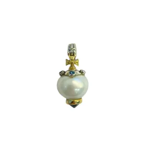 Pearl & London Blue Topaz Pendant