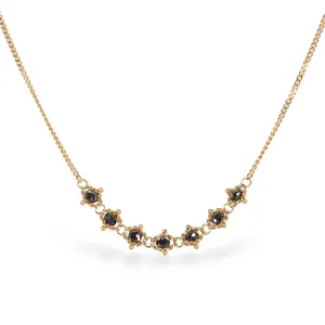 Petite Textile Row Necklace in Black Diamond