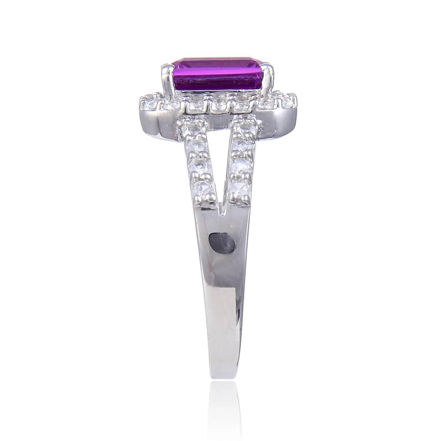 Purple Sapphire Split Band Octagon Ring