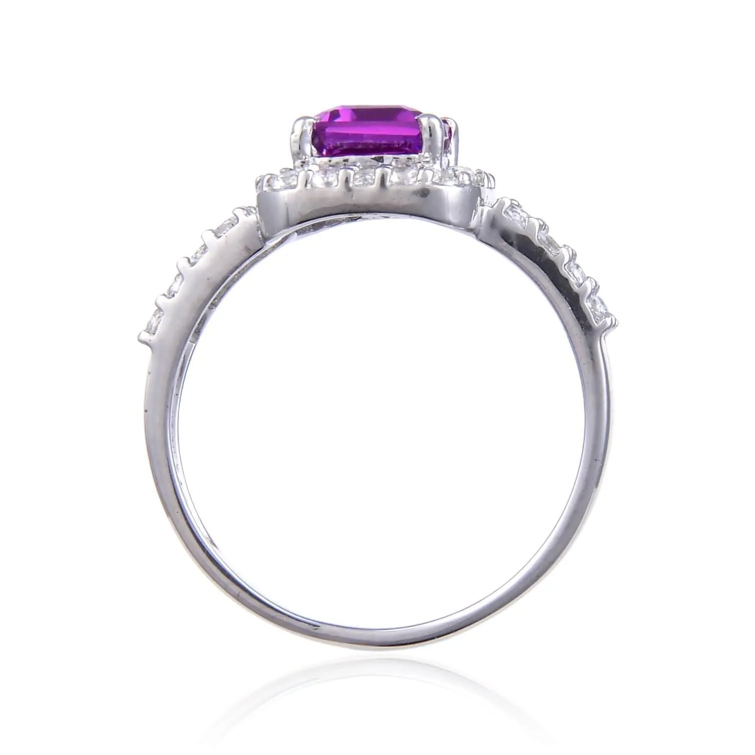 Purple Sapphire Split Band Octagon Ring